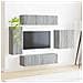 Set di Mobiletto da TV a Parete 6 pcs Grigio Sonoma - Foto miniatura 4