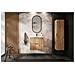 | Set di mobili da bagno - Marron Mat - Chêne Craft | 60/57/46 cm & 35/136/27 cm | Mobili sottolavabo, mobili da bagno, armadio alto, mobile da bagno - Foto miniatura 8