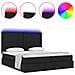 Letto con luci a strisce a LED Nero 200 x 200 cm Tessuto - Foto miniatura 4