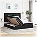Letto con luci a strisce a LED Nero 200 x 200 cm Tessuto - Foto miniatura 5