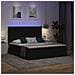 Letto con luci a strisce a LED Nero 200 x 200 cm Tessuto - Foto miniatura 6