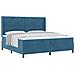 Letto a molle con materasso Blu 200 x 200 cm Velluto - Foto miniatura 1