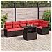 Set Divano da Giardino con cuscino 7 pcs Marrone Poly Rattan - Foto miniatura 2