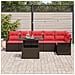 Set Divano da Giardino con cuscino 7 pcs Marrone Poly Rattan - Foto miniatura 3