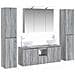 Set di mobili per il bagno 6 pcs Sonoma grigio - Foto miniatura 1