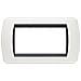 3 Placche Muro 4 Posti Moduli Bianco Lucido Compatibile Tipo Bticino Living - Foto miniatura 1