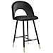 Set Di 2 Sgabelli Da Bar In Velluto Nero Falton - Foto miniatura 7