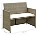 Divano da Giardino a 2 Posti con Cuscini Beige in Polyrattan - Foto miniatura 4