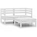 Set Divani Da Giardino 3 Pz Bianco In Legno Massello Di Pino - Foto miniatura 1
