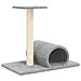 Palo Tiragraffi Per Gatti Con Tunnel Grigio Chiaro 60x34,5x50cm - Foto miniatura 1