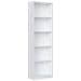 Libreria Pomona, Mobile Portalibri Alta A 5 Ripiani, Scaffale Da Ufficio O Cameretta, Scaffale Moderno Con Scomparti, 52x25h80 Cm, Bianco - Foto miniatura 2
