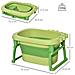 Vaschetta Bagnetto Pieghevole Per Bimbi 0-6 Anni In Plastica Antiscivolo Verde, 75.3x55.4x43cm - Foto miniatura 3