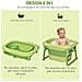 Vaschetta Bagnetto Pieghevole Per Bimbi 0-6 Anni In Plastica Antiscivolo Verde, 75.3x55.4x43cm - Foto miniatura 5