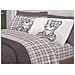 Completo Lenzuola Flanella Pensieri Delicati 100% Cotone Disegno Orsetto Tartan Piazza E Mezza Grigio - Foto miniatura 1