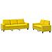 Set Di Divani 2 Pz Giallo Chiaro In Tessuto - Foto miniatura 2