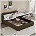 Plano Letto A Cassapanca 140x190cm Design Arrotondato Velluto A Coste Verde - Foto miniatura 5