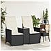 Divano Giardino Reclinabile 2Posti con Tavolino Nero Polyrattan - Foto miniatura 3