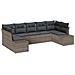 Set Divano da Giardino da 7 Pezzi con Cuscini Grigio Polyrattan - Foto miniatura 1