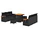 Set Divano Giardino 9 Pezzi con Cuscini Polyrattan Nero Acacia, Set Pranzo Giardino 3 Pezzi con Cuscini Polyrattan Nero Acacia - Foto miniatura 1