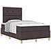 Letto con Rete con Materasso Marrone Scuro 120x200 cm Tessuto - Foto miniatura 1