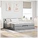 Pouf Letto con Materasso Grigio Chiaro 160x200 cm in Tessuto - Foto miniatura 3