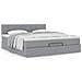 Pouf Letto con Materasso Grigio Chiaro 160x200 cm in Tessuto - Foto miniatura 4