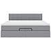 Pouf Letto con Materasso Grigio Chiaro 160x200 cm in Tessuto - Foto miniatura 7