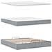 Pouf Letto con Materasso Grigio Chiaro 160x200 cm in Tessuto - Foto miniatura 8