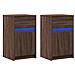 Comodini con Luci LED 2pz Rovere Marrone in Legno Multistrato - Foto miniatura 3