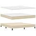 Letto box spring con materasso Crema 180 x 200 cm Tessuto - Foto miniatura 1