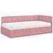Cornice del letto ad angolo Rosa 90 x 190 cm Velluto - Foto miniatura 1