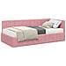 Cornice del letto ad angolo Rosa 90 x 190 cm Velluto - Foto miniatura 3