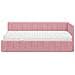 Cornice del letto ad angolo Rosa 90 x 190 cm Velluto - Foto miniatura 5