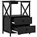 Comò con stazione di ricarica con cassetto 2 pcs Rovere nero - Foto miniatura 6