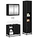 Set di mobili per il bagno 3 pcs Rovere Nero Legno multistrato - Foto miniatura 3