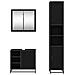 Set di mobili per il bagno 3 pcs Rovere Nero Legno multistrato - Foto miniatura 8