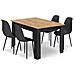 Tavolo artigianale con 4 sedie nere WAT - Set da pranzo moderno NP - Foto miniatura 1