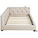 Divano Letto In Lino Con Led, Ricarica Usb/type-c E Schienale Intrecciato - Foto miniatura 2