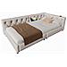 Divano Letto In Lino Con Led, Ricarica Usb/type-c E Schienale Intrecciato - Foto miniatura 1