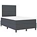Letto a molle con testiera Grigio Scuro e Bianco 120 x 200 cm - Foto miniatura 1