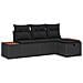 Set Divano da Giardino con cuscino 4 pcs Nero polyrattan - Foto miniatura 1