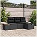 Set Divano da Giardino con cuscino 4 pcs Nero polyrattan - Foto miniatura 2