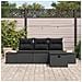 Set Divano da Giardino con cuscino 4 pcs Nero polyrattan - Foto miniatura 3