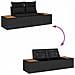 Set Divano da Giardino con cuscino 4 pcs Nero polyrattan - Foto miniatura 9