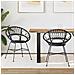 Sedia da pranzo 2 pcs Nero 49 x 51 x 81 cm Rattan e Ferro - Foto miniatura 2