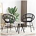 Sedia da pranzo 2 pcs Nero 49 x 51 x 81 cm Rattan e Ferro - Foto miniatura 3