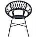 Sedia da pranzo 2 pcs Nero 49 x 51 x 81 cm Rattan e Ferro - Foto miniatura 5