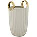 Vaso Shopping In Ceramica Bianca Con Manici Dorati 18x25 Cm - Foto miniatura 1