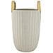 Vaso Shopping In Ceramica Bianca Con Manici Dorati 18x25 Cm - Foto miniatura 2