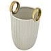Vaso Shopping In Ceramica Bianca Con Manici Dorati 18x25 Cm - Foto miniatura 3